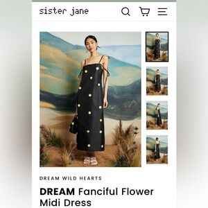 Sister Jane DREAM Fanciful Flower Midi Dress - Size Small